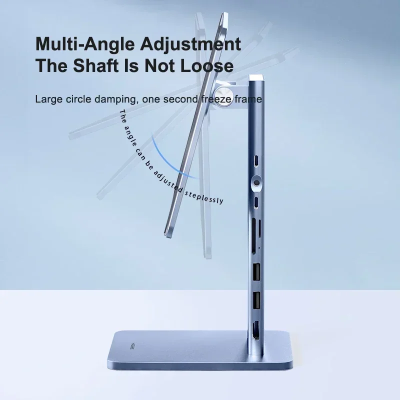 New! Foldable Magnetic Stand for iPad Pro 12.9 3rd/4th/5th 11 iPad Air Tablet Aluminum Holder 10.9 Rotation bracket USB C Hub