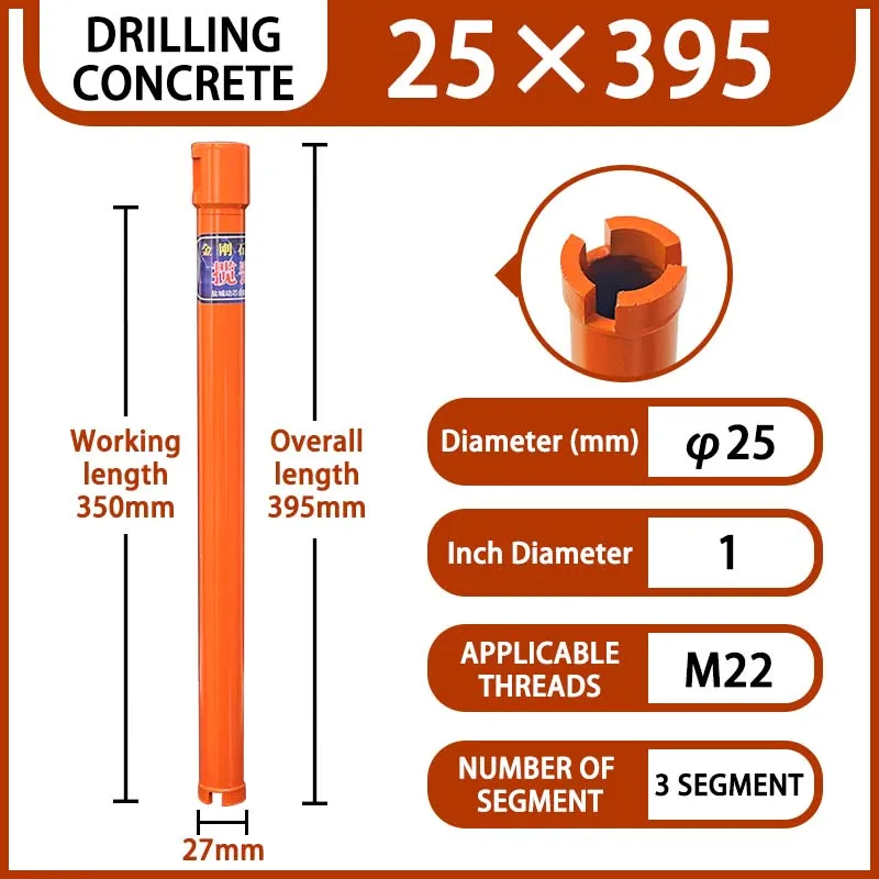 LAANCI Diamant-Kernbohrer M22 Gewinde 400mm Durchmesser 25-500mm Laserschweißen für Stahlbeton-Lochbohrer