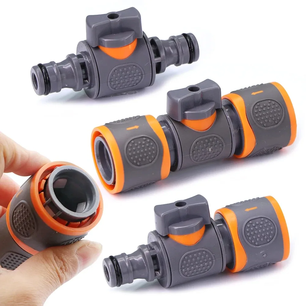16mm Ball Valve Hose Adapter Quick Connector Coupling Joint Extender Connect Repair for Garden Irrigation Tubing Stop Water