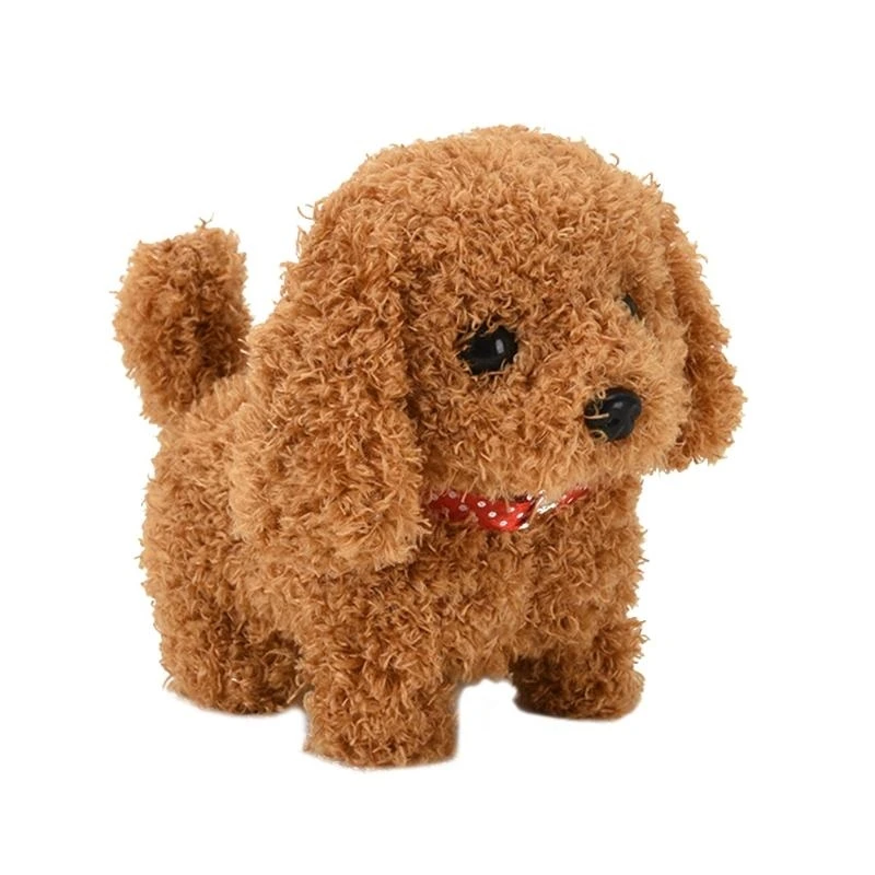 76HF Soft Make Sounds by Tapping Different Styles of Plush Toddler Dogs