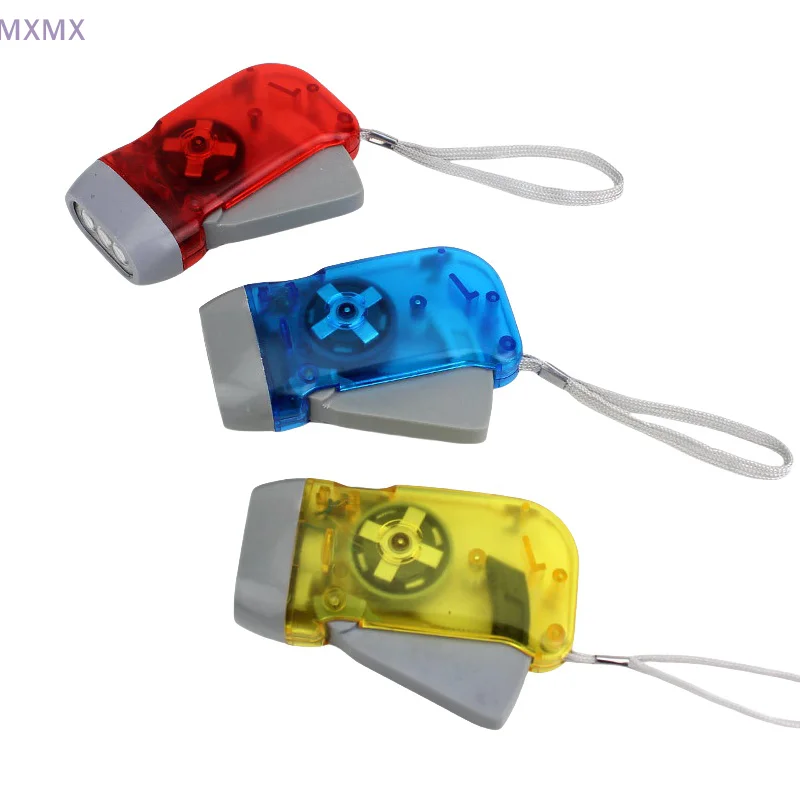 1Pc Household Hand-held Self Generating Flashlight Rechargeable Outdoor Night Camping Rainproof Portable LED Lighting Flashlight