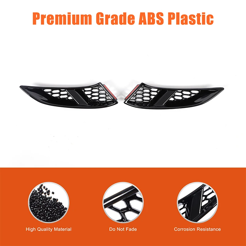 ABS Car Front Bumper Fog Lamp Grille Air Vent Cover Trim For Toyota Land Cruiser 250 Prado LC250 2024 Exterior Accessories