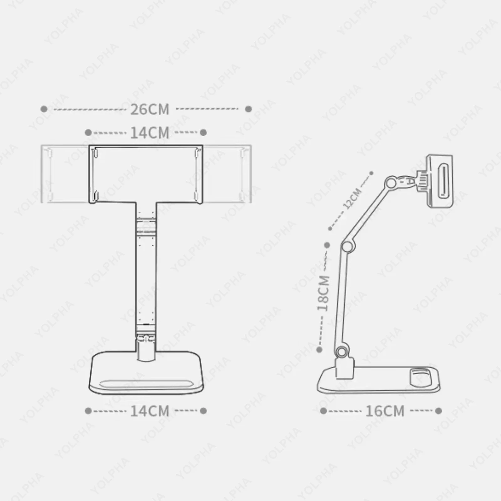 Imagem -06 - Suporte para Ipad Altura Ajustável Rotação de 360 ° Suporte do Monitor para Mesa Tablets Base Quadrada para Smartphone Suporte Kindle