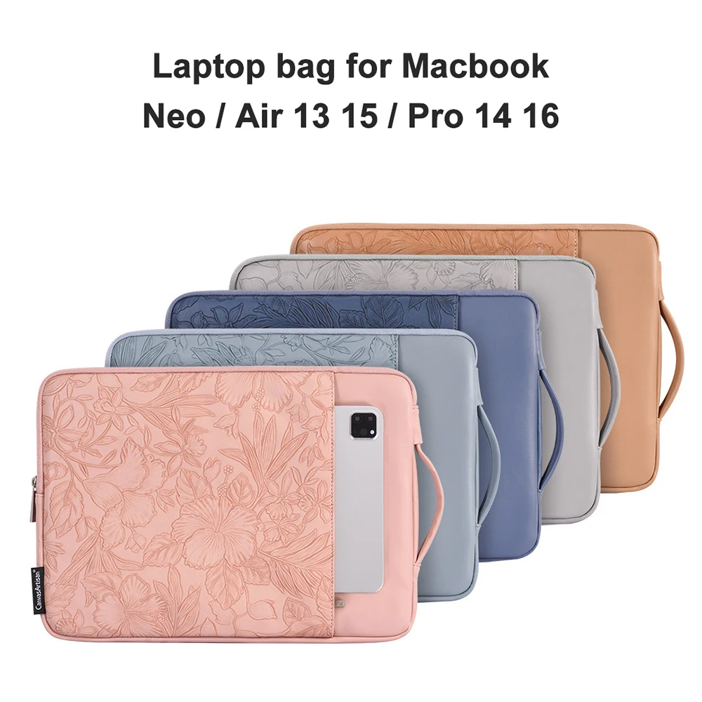 PU Laptop Sleeve Bag 13 - 16 inch for Macbook Neo Air 15 Pro14 M5 M4 M3 M2 Extendable Handle Waterproof Tablet Bag iPad Pro 12.9