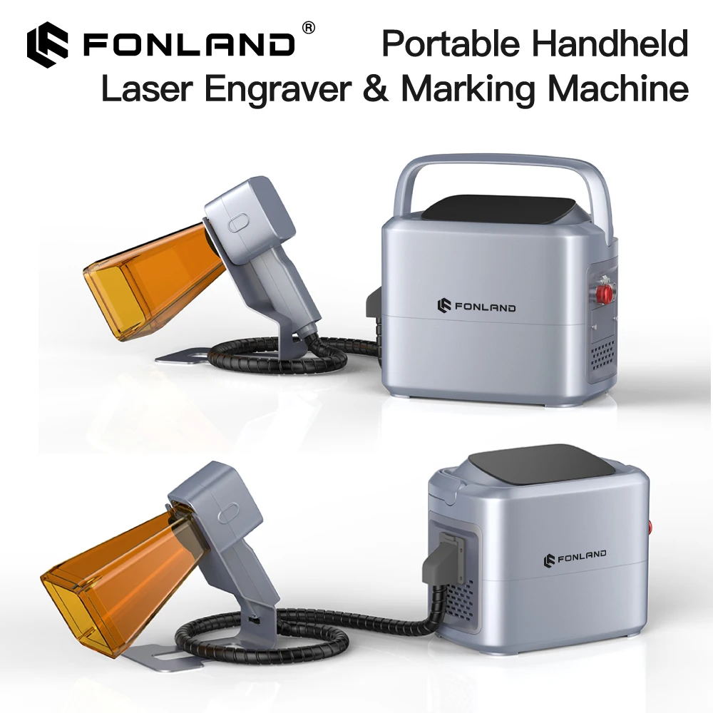 FONLAND K1 20W 30W Portable Handheld Fiber Laser Engraver&Marking Machine for Date Logo Barcodes 2‑D Codes Graphics Marking