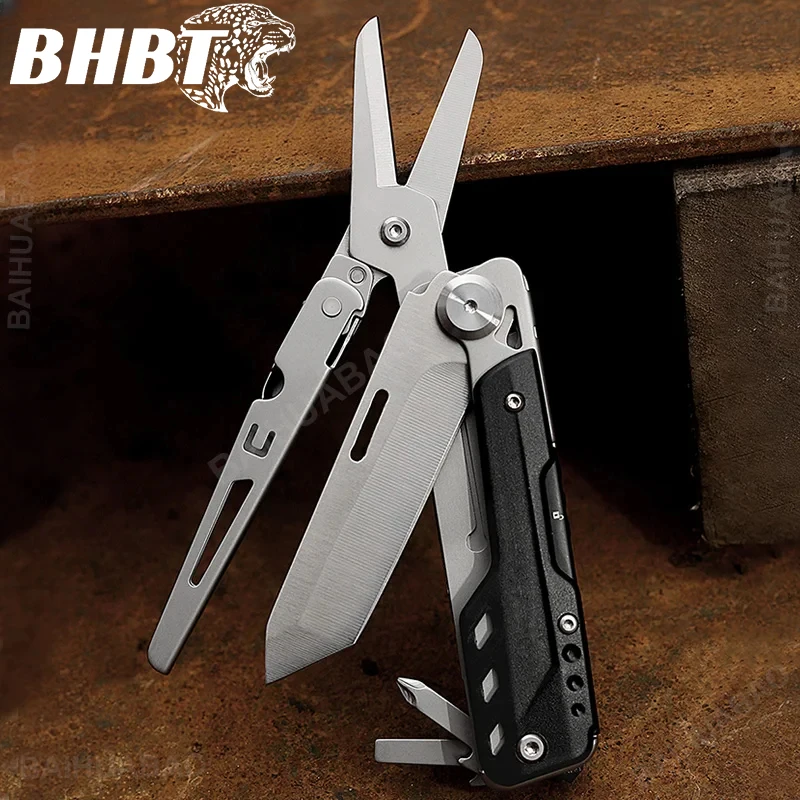 BHBT Multitool Scissors Detachable Knife Folding Pocket Knife Screwdriver Multifunctional EDC Tools Outdoor Equipment