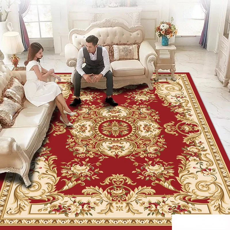 European Light Luxury Style Carpets Large Area Living Room Rugs Senior Bedroom Decor Bedside Carpet Study Cloakroom Non-slip Rug