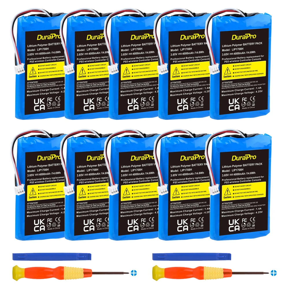 

4000mAh Rechargeable Li-ion Battery LIP1708 Batteries for Sony PlayStation 5 PS5 Dualsense Controller CFI-ZCT1 W B U
