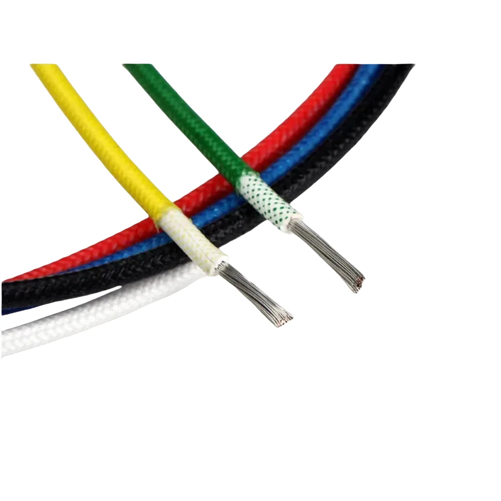 610m/roll UL3122 26 AWG 300V 200C Fiberglass Braid Silicone Electrical Wire Heatproof Tinned Copper Cable Appliances Wiring