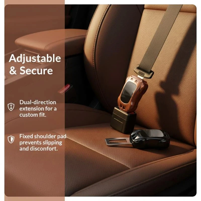 Car Seat Belt Extender Alloy Seatbelt Lock Buckle Plug Auto Seat Belt Fastener Converter One-click Release Interior Accessories