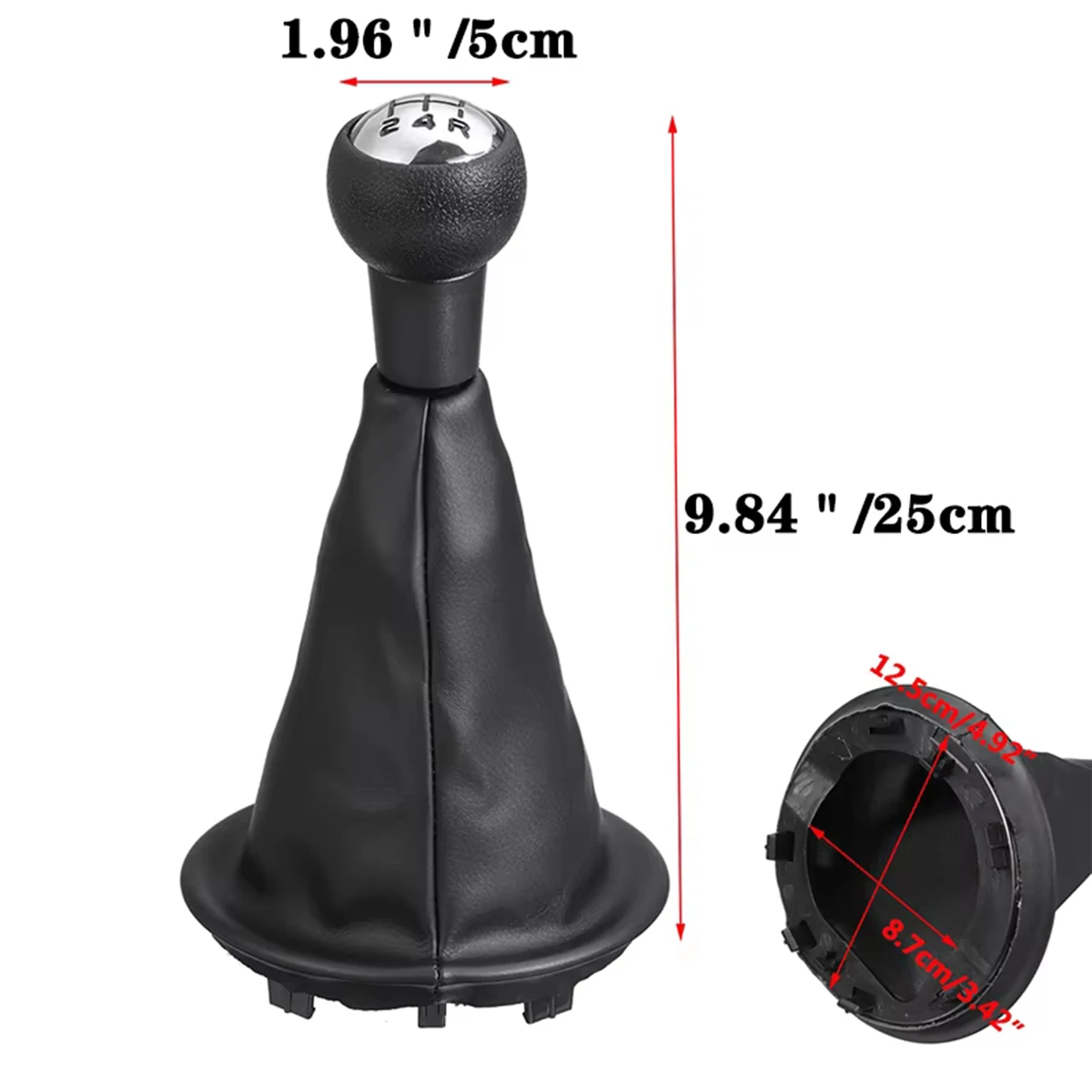 Upgrade Gear Shift Knob + Gaiter For Citroen Berlingo Peugeot Partner 2008-2022 5 Speed Manual PU Leather Durable Cover