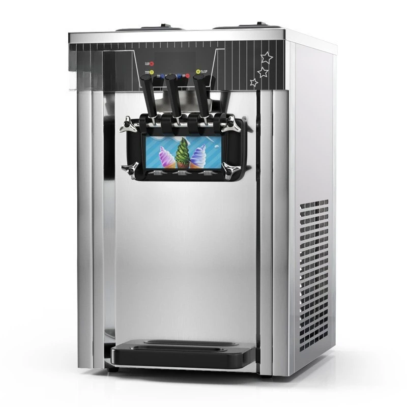 Commercial small vertical cone ice cream machine, desktop three-color ice cream machine c