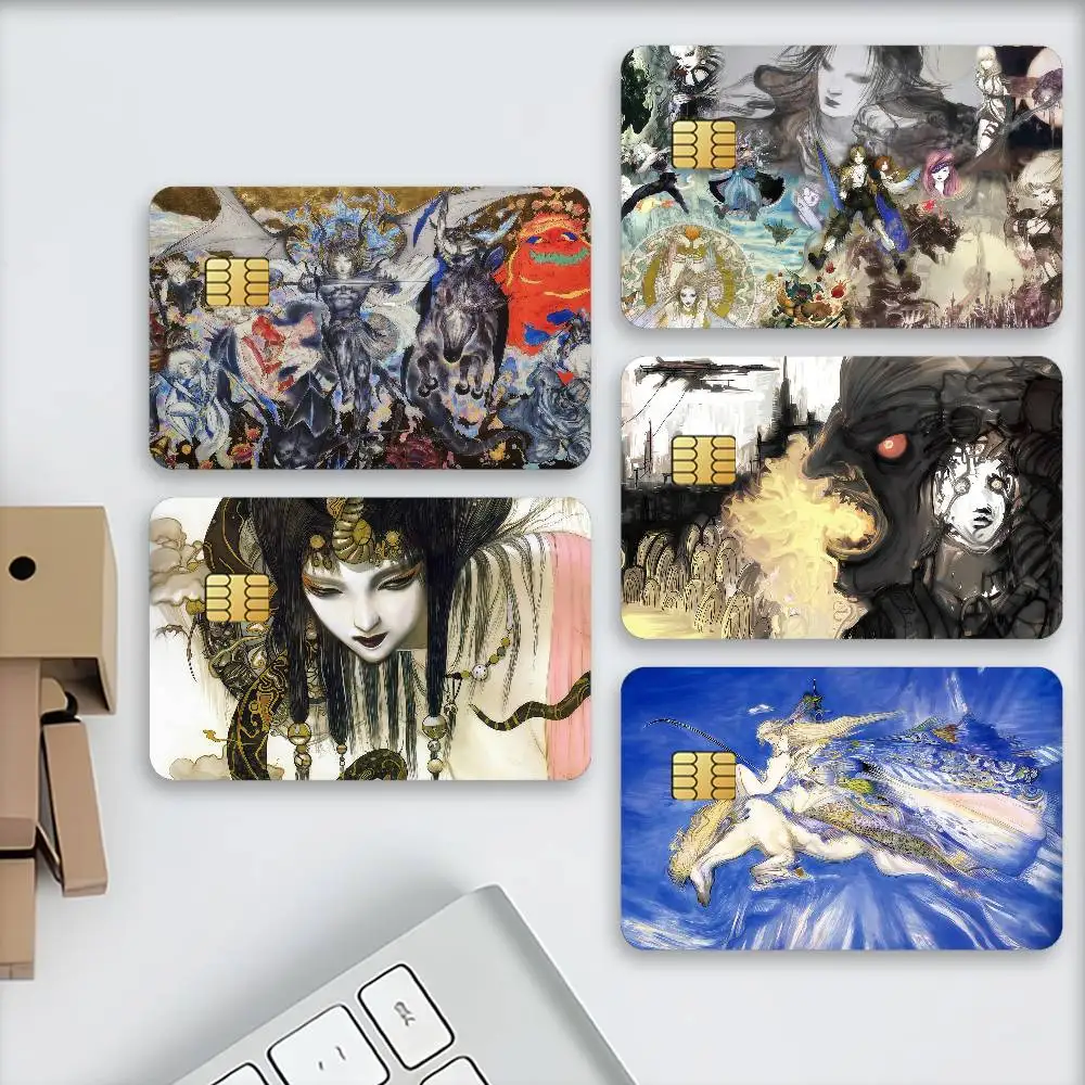 Autocollants pour cartes de crédit Art Y-Yoshitaka-S A-Amano, protection décorative pour cartes bancaires, résistant aux rayures, cadeau, 4 pièces