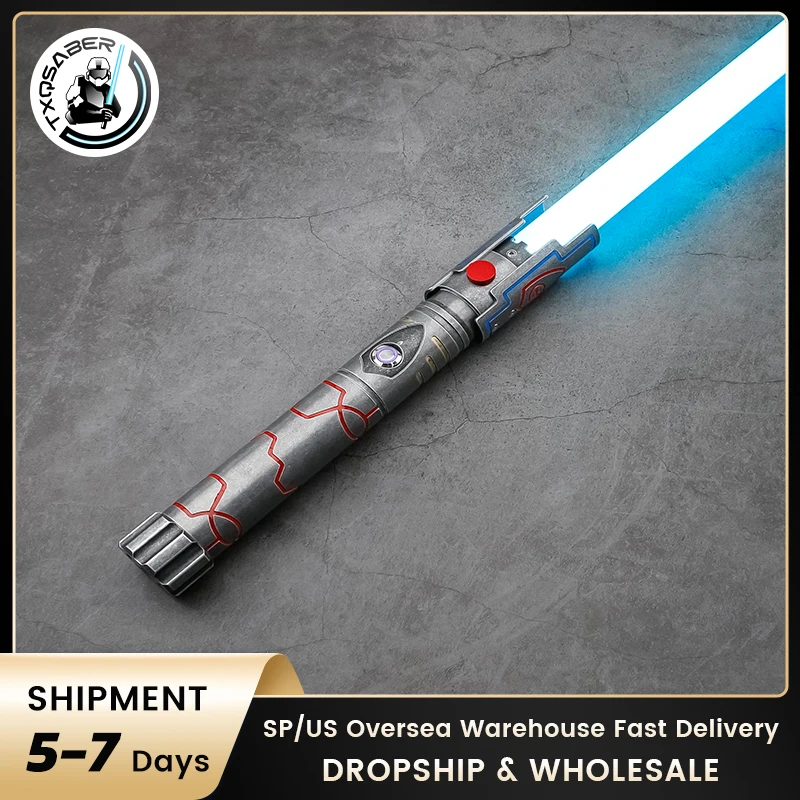 

TXQSABER Shield Lightsaber Neo Pixel SNV4 Smooth Swing Laser Sword Metal Handle Heavy Dueling Jedi Replica Cosplay Toys