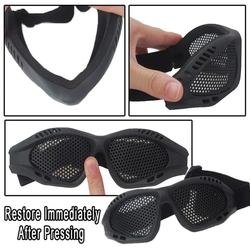 Professionelle Taktische Schutzbrille mit Antibeschlag-Funktion und Metallgitter-PC-Linse für Airsoft, Paintball und Jagd – Detail 5
