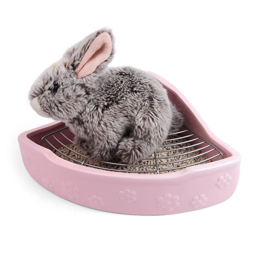 

Rabbit Bowls Toilet Indoor Guinea Pig Pet Basin Small Potty Ferret Pan Animal Litter