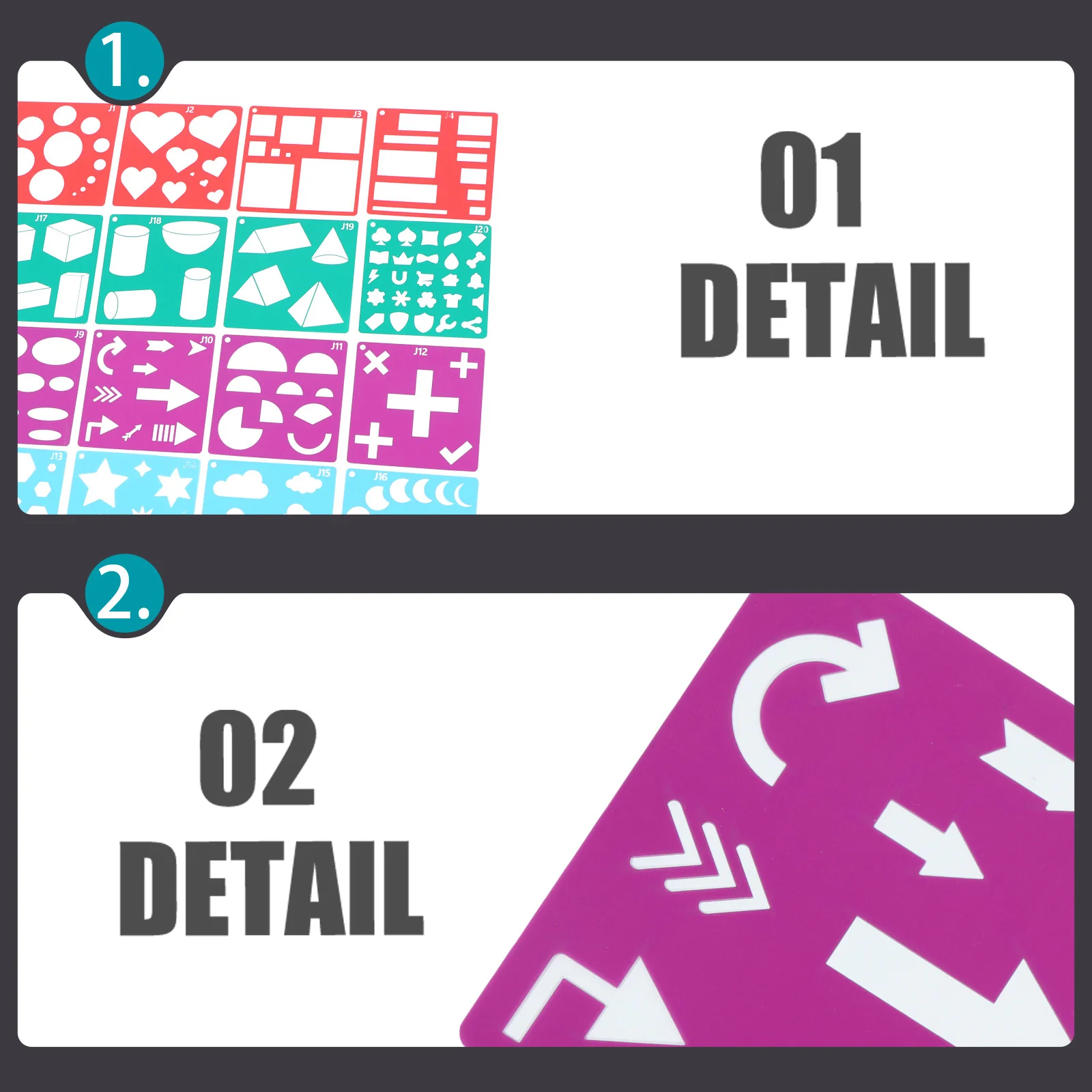 1Set Creative Geometrical Shape Stencils Drawing Templates DIY Art Crafts Safe for Children Intelligence Development