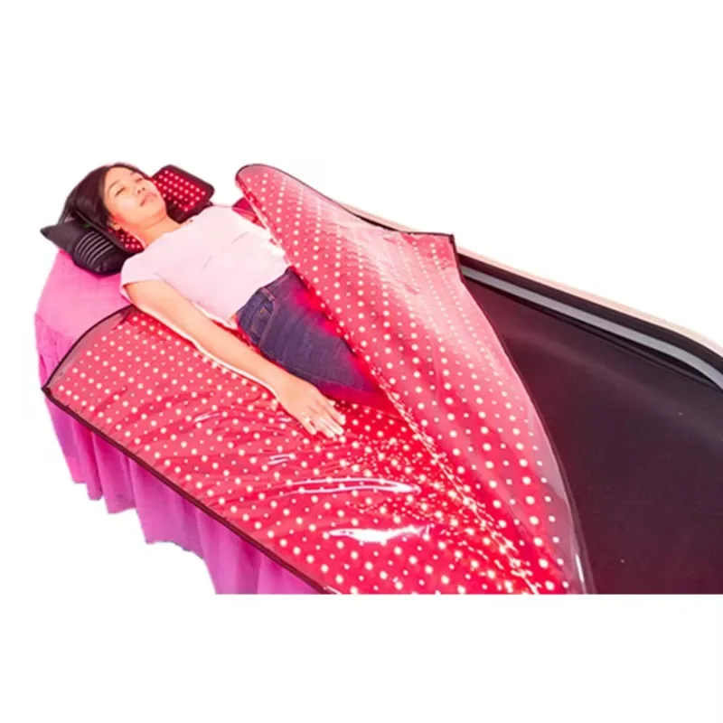 Maximum size whole body red light therapy sleep bag 360 degree LED phototherapy 660 850 nanometers