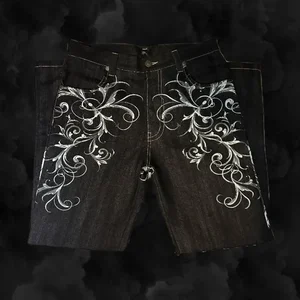 Hohe Hosen der losen Männer, einfache Jeans, Gotik, Schädel, Geometrie, Amerikaner, Retro, Hip Hop, Paarmode, Straße, Y2K 8 Hauptverkaufsschädel Calcas - №2