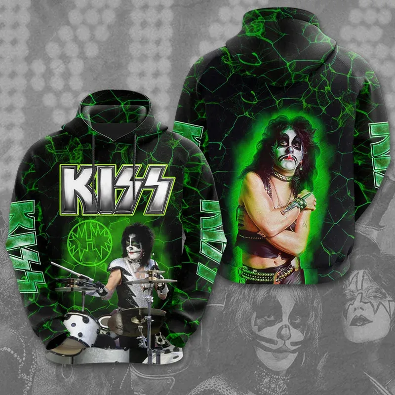 2025 Rock Band Kiss Hoodies 3Dพิมพ์ผู้ชายผู้หญิงHip Hopขนาดใหญ่Pullover Hooded Sweatshirtsแฟชั่นStreetwear Manเสื้อผ้า