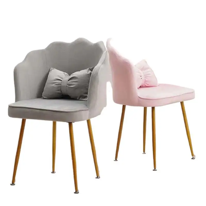Formwell Velvet Shell Makeup Vanity Chair Metal Legs Height Adjustable Accent Furniture For Living Dining Room