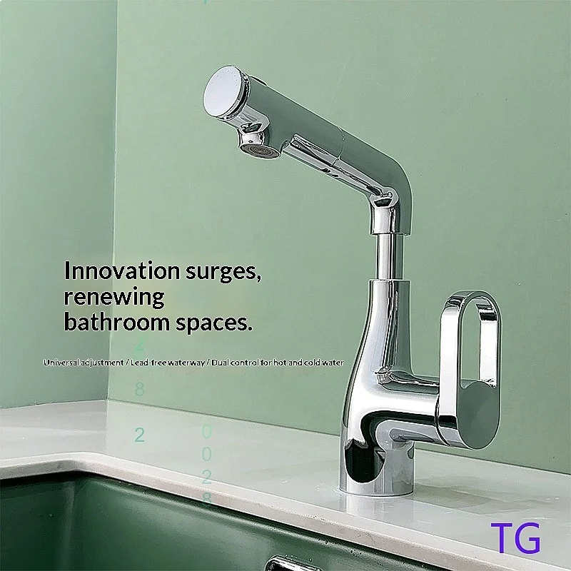 3-Function Pull-Out Kitchen Faucet with Lift, Anti-Splash, Hot Cold for Basin