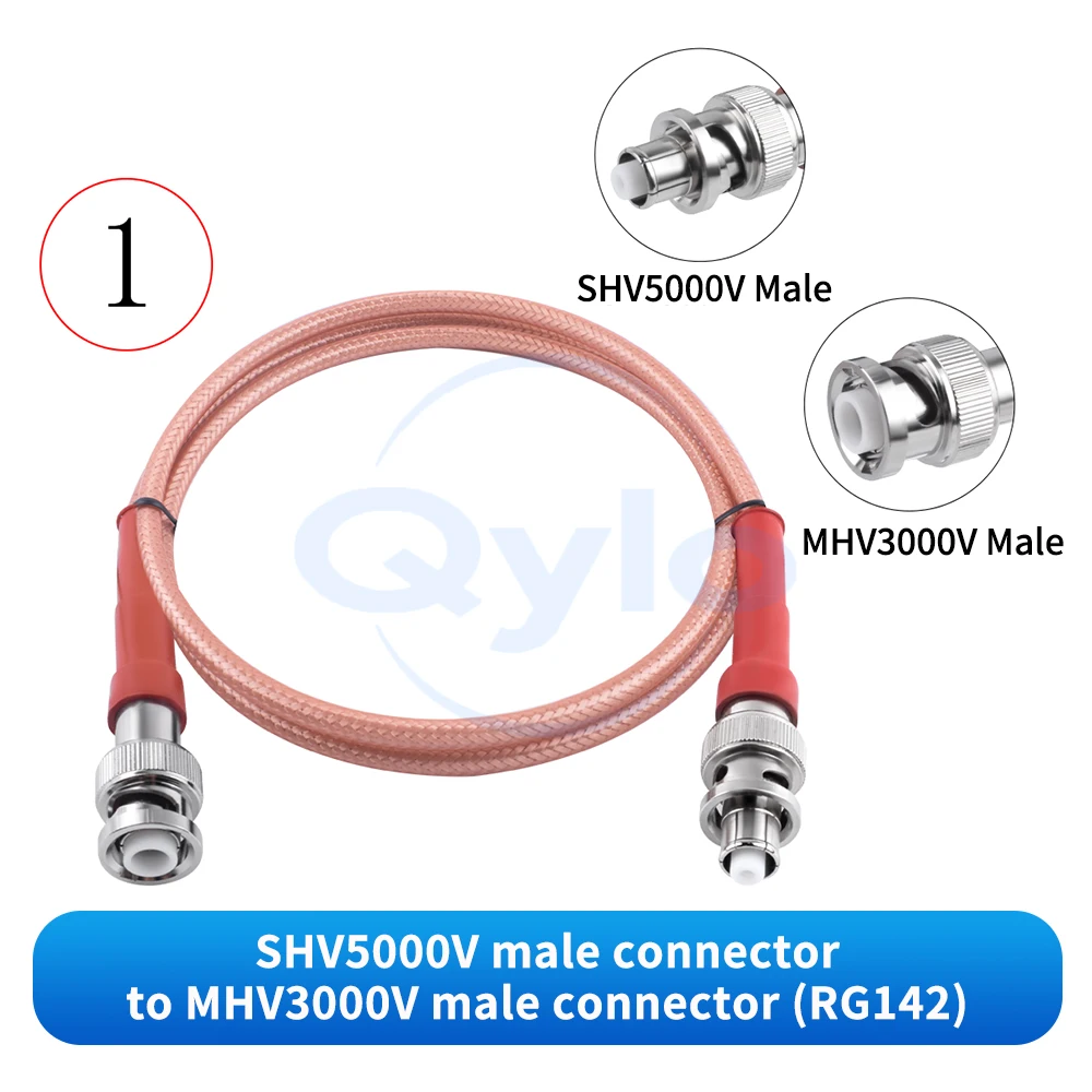 MHV3000V/SHV5000V High-Voltage Head BNC High-Voltage Connection Cable SHV to BNC/MHV Male-Female Coaxial Test Cable (1 pcs)