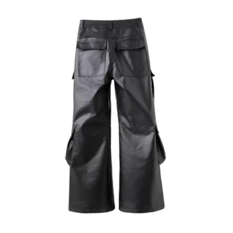 HKSH ربيع الخريف جديد الرجال الظلام سفاري نمط متعدد جيب الشمع المغلفة القماش العصرية عادية ثلاثي الأبعاد البضائع السراويل HK13469