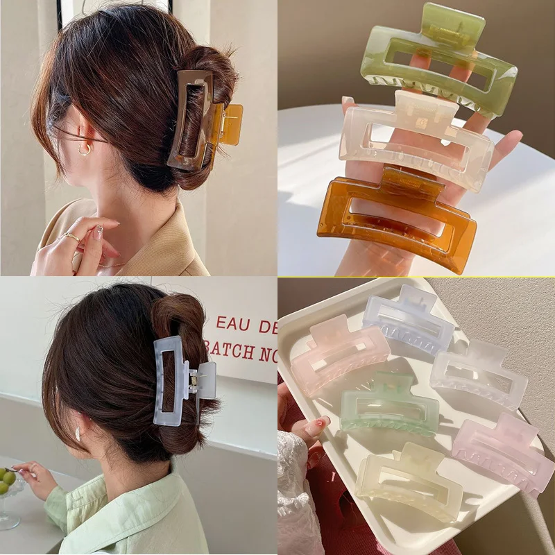 

Korean Jelly Matte Gripping Clip Hairpin Trendy Simple Hair Claw Crab Barrettes Fashion For Girl Women Hair Accessories Headwear