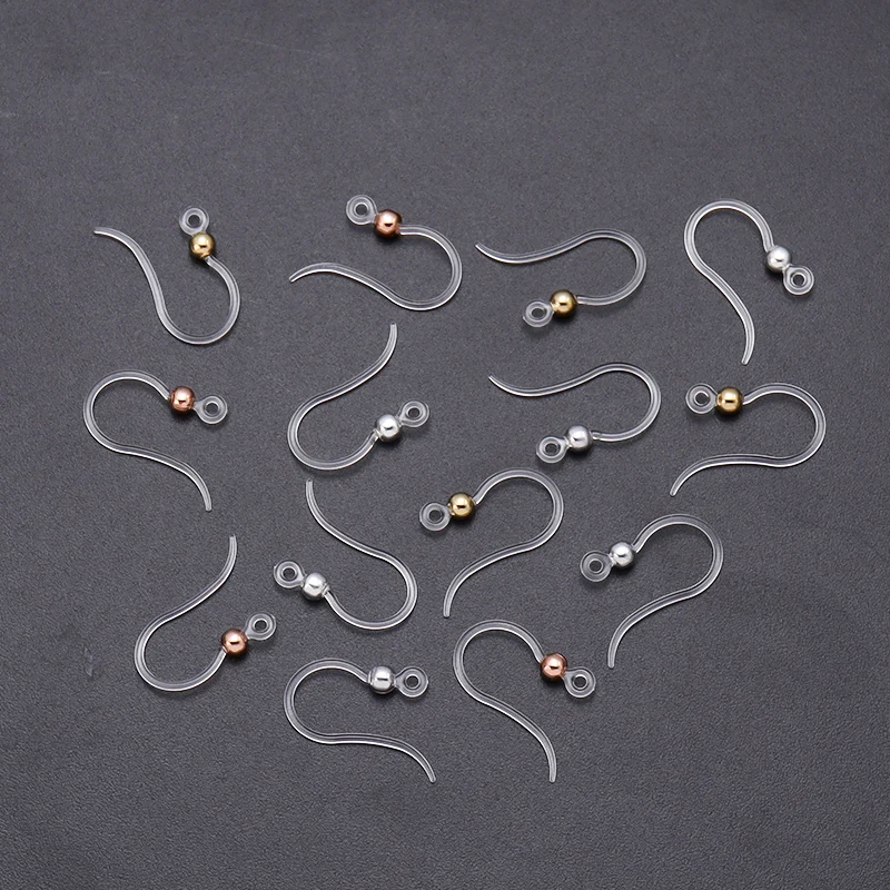 20pcs/lot 14x18mm Transparent Resin Earrings Earwire  For Jewelry Making Earrings Earring Hook Base Setting DIY Accessories