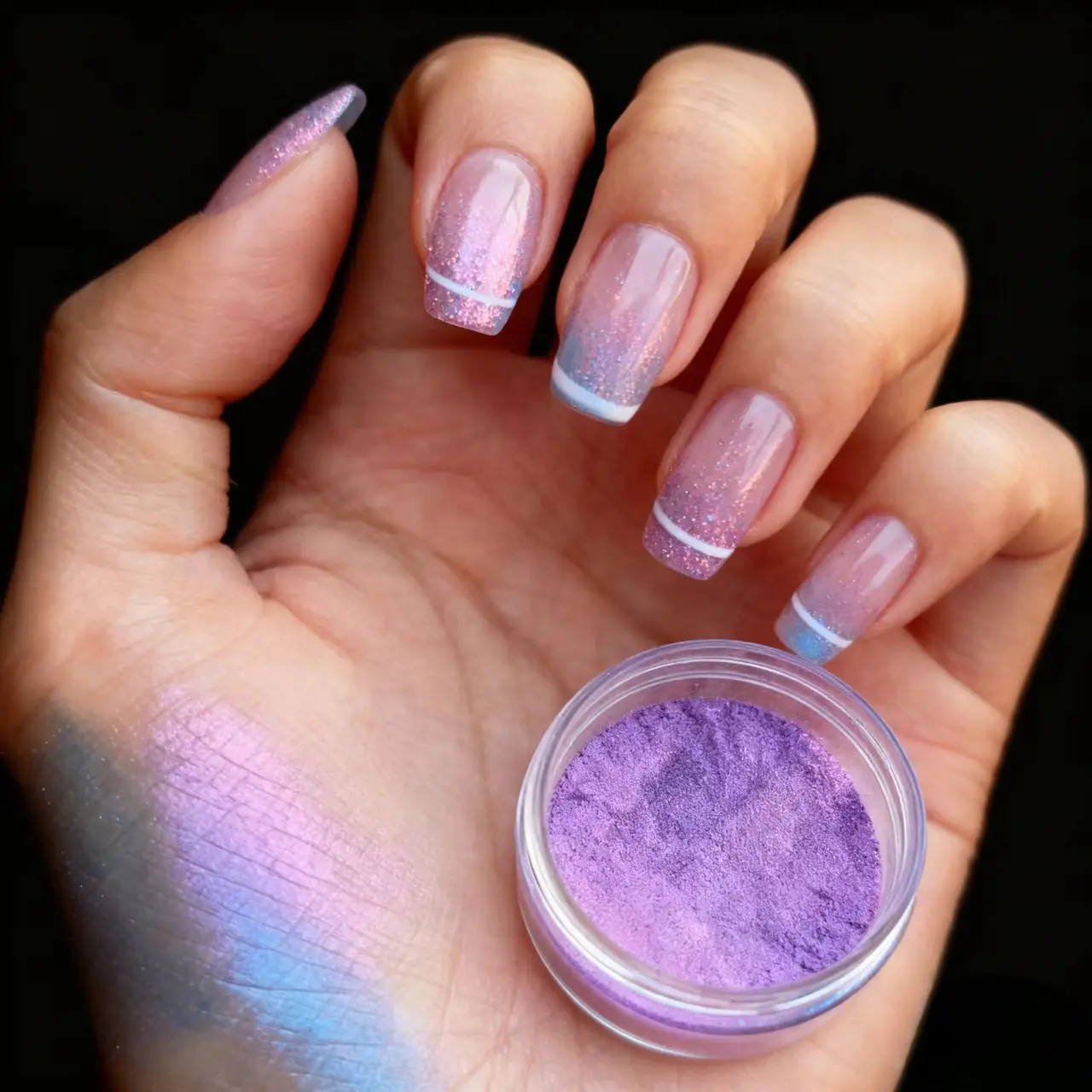 Brightening highlight body decoration supplies blue glitter pink eye shadow