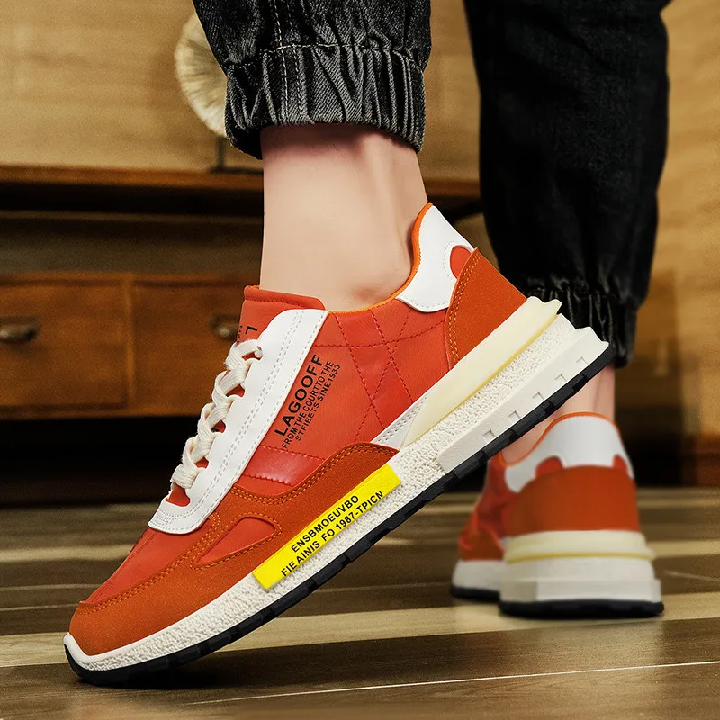 Fashion Orange Sneakers Man Trend 2024 Breathable Original Men's Sneakers Comfortable Platform Casual Designer Sports Shoes Men