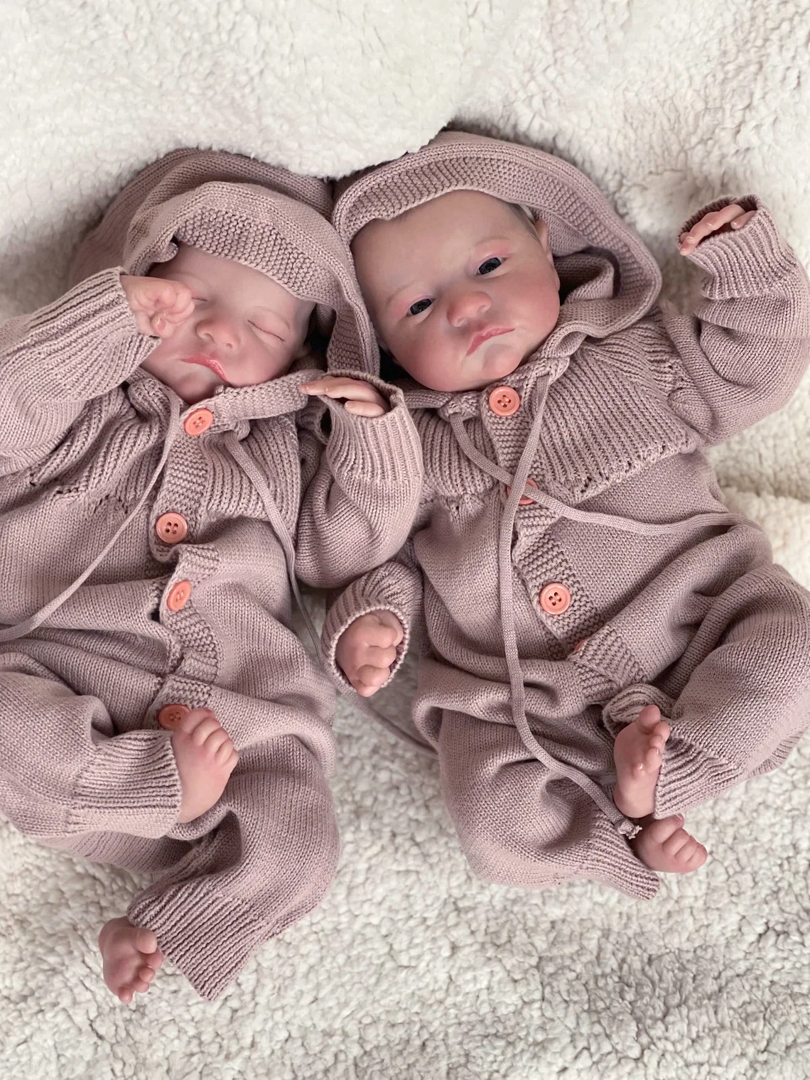 Multiple Choices Awake/Sleeping Levi 19inch Twins Newborn Reborn Baby Doll Already Painted Finished with 3D Skin Visible Veins