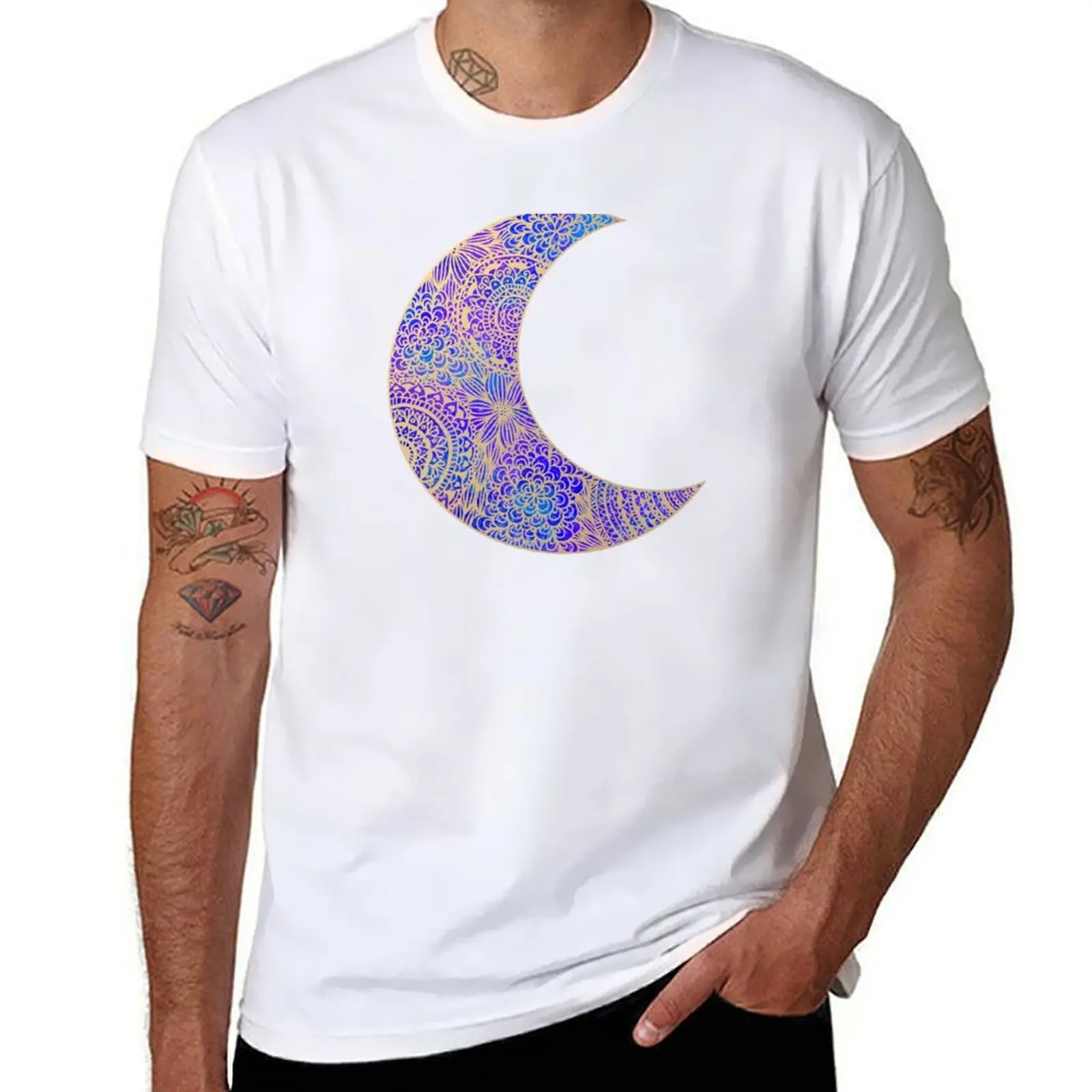

Zen Crescent Moon - Purple Blue and Gold T-Shirt t shirt man casual t shirts for man pack white T-Shirt
