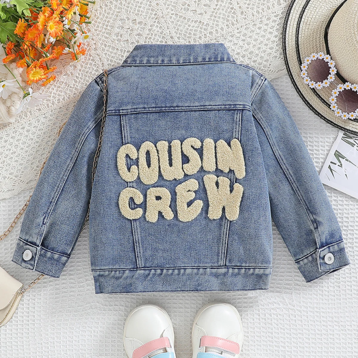 New Letter Printed Cartoon Cute and Fashionable Denim Jacket for Girls In Autumn and Winter Casual and Versatile Party Jacket