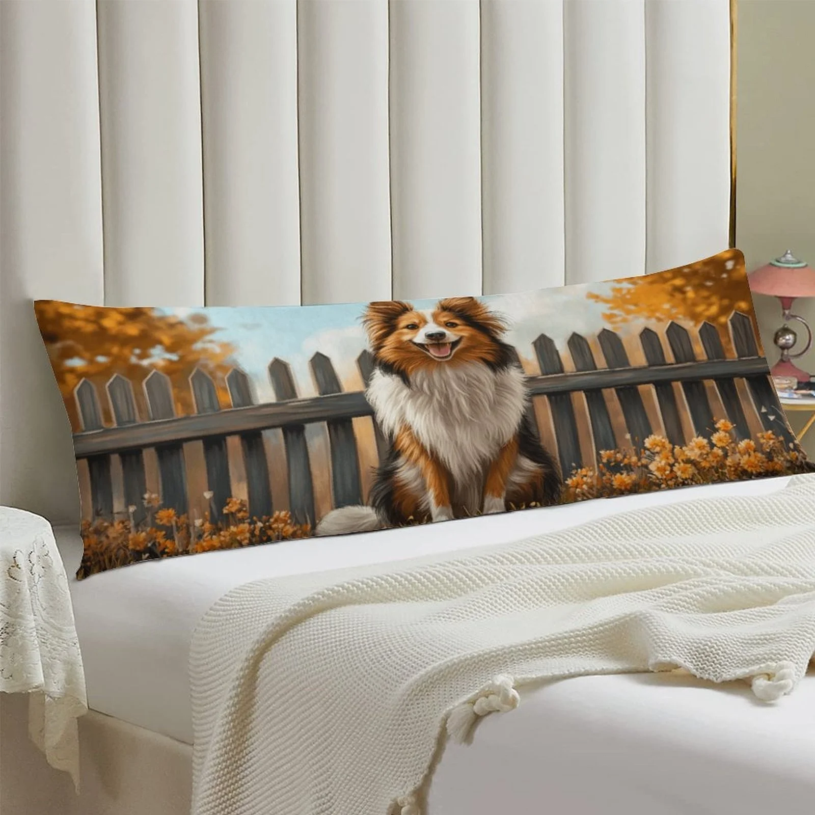 Autumn Joy Theme Pillowcase, Fashionable Trendy Long Plush Bed Pillowcase, Soft Comfortable Decorative Double-Sided Printed Larg