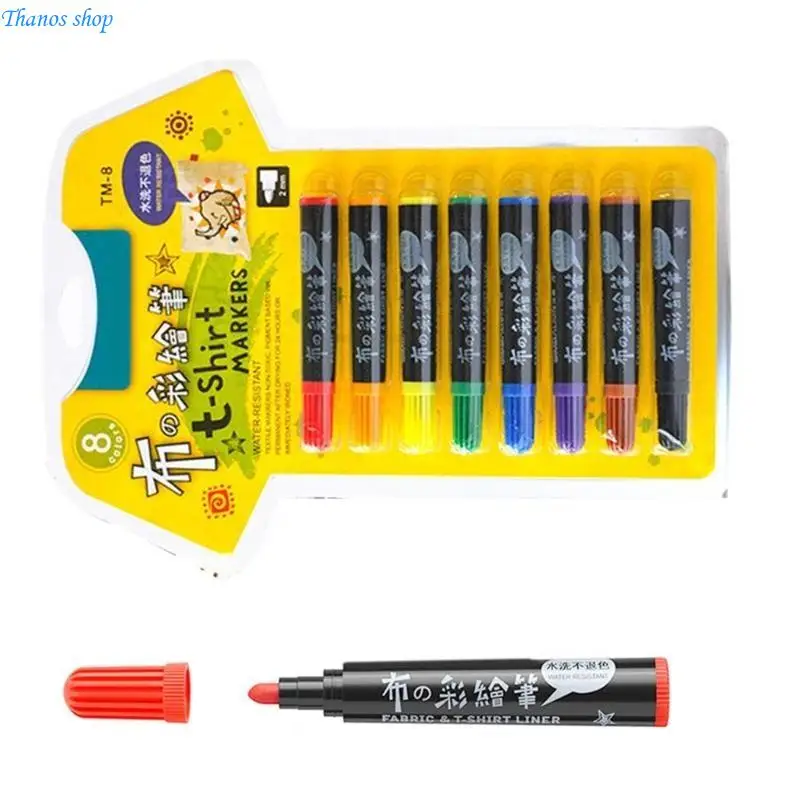 Waterproof Fabric Paint Pen for Clothing, T-Shirts, Shoe, Canvas Bag, Hat X37A