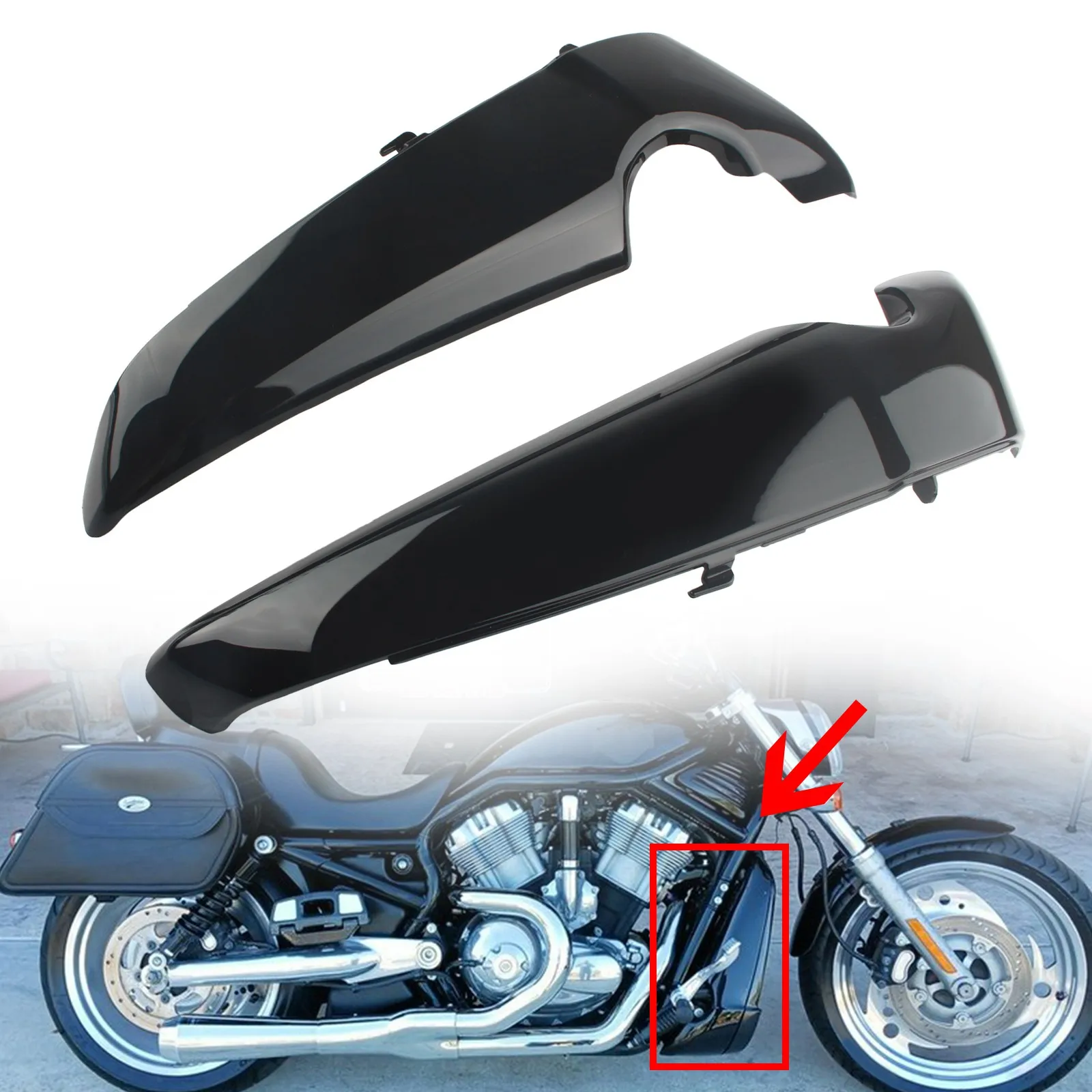 For Harley V-Rod VRSC 2001-up L&R Radiator Side Covers Shrouds