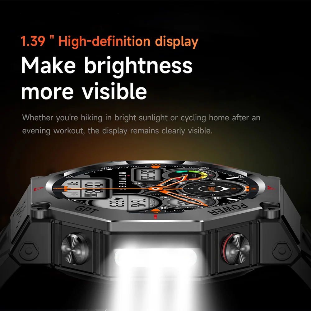 DAORKOW 2025 ChatGPT AI Assistant GPS Smartwatch 5ATM مقاوم للماء بوصلة بلوتوث دعوة في الهواء الطلق ساعة ذكية للرجال والنساء