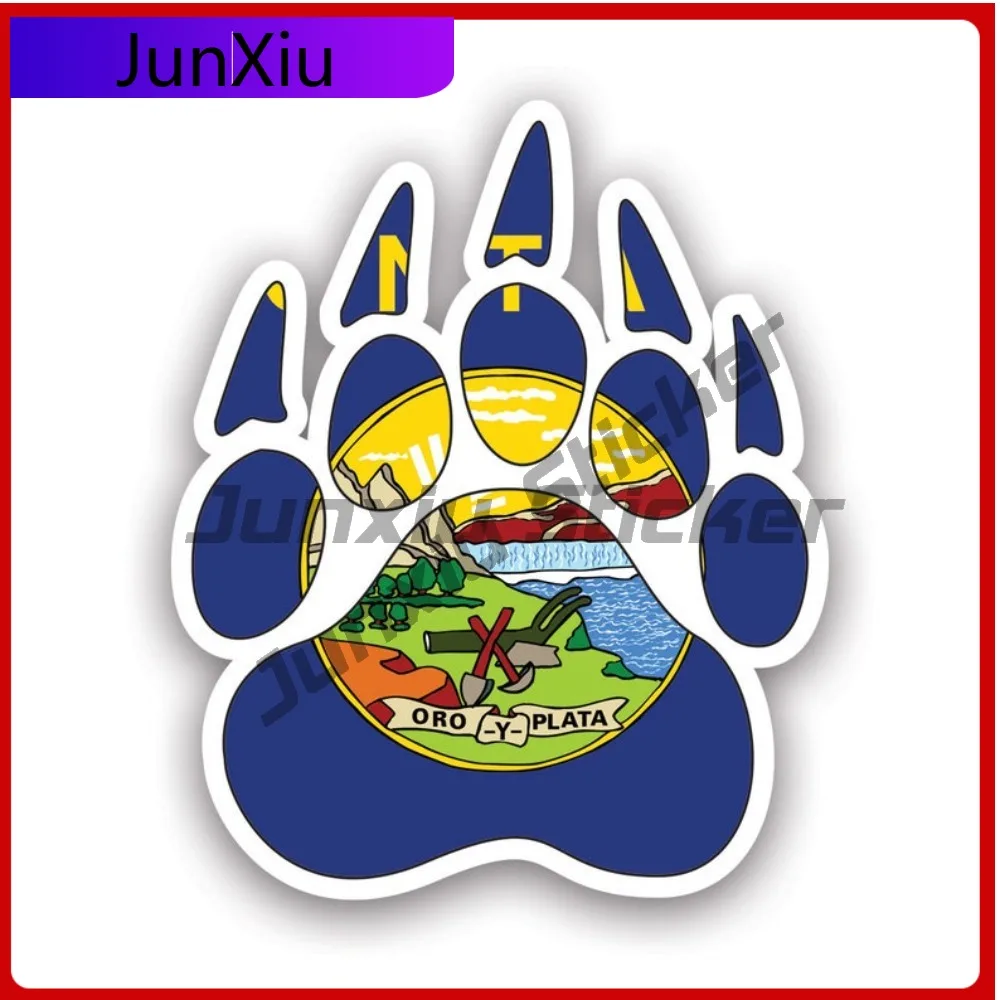 

Креативная графическая наклейка в форме мультяшного медведя с принтом штата Монтана, УФ-защита, Decalsgrizzly Track Tracks Polar Outdoors