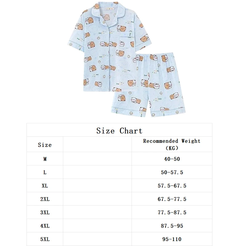 Panda Bubu And Yier Pajamas Panda Pattern Bubu And Dudu Summer Couple Pajamas Short Sleeved Home Clothes Couple Pajamas - view 2