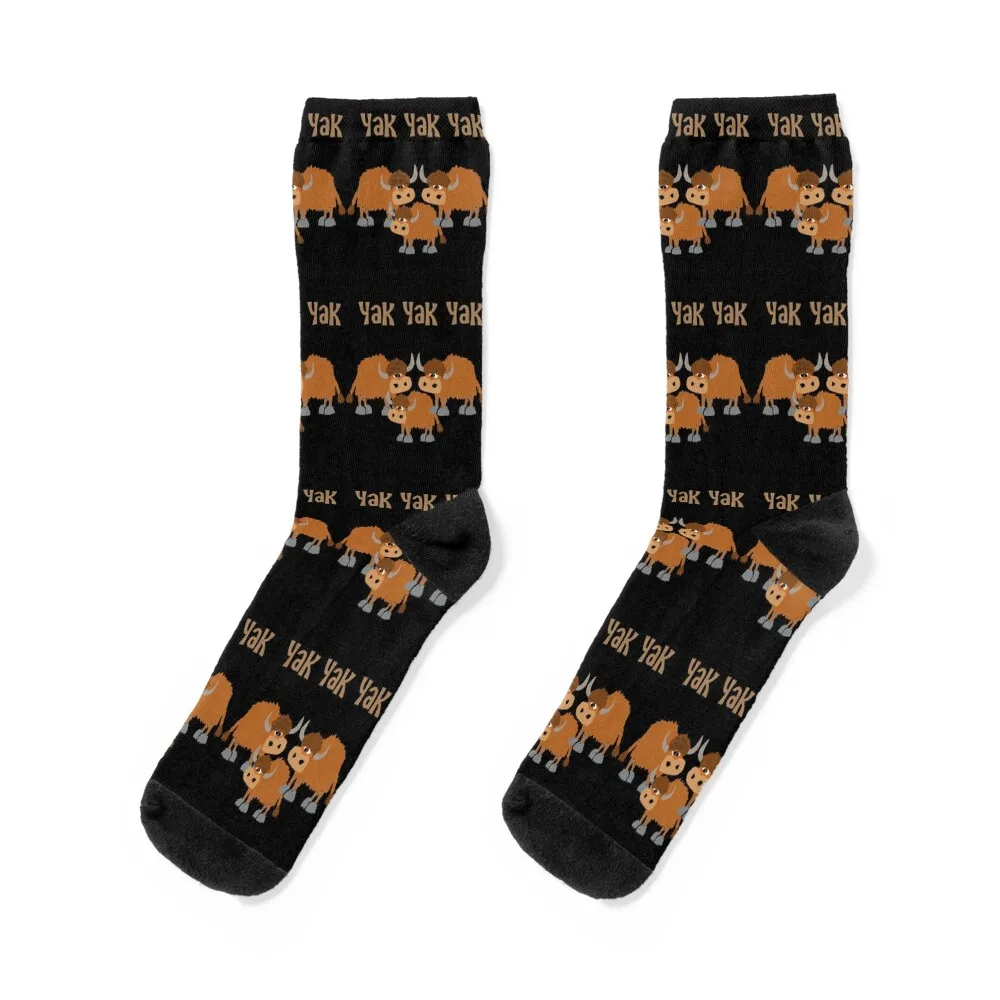 

Funny Yak Yak Yak Pun Cartoon with three Animals Socks funny sock Thermal man winter Climbing kids Socks For Girls Men's