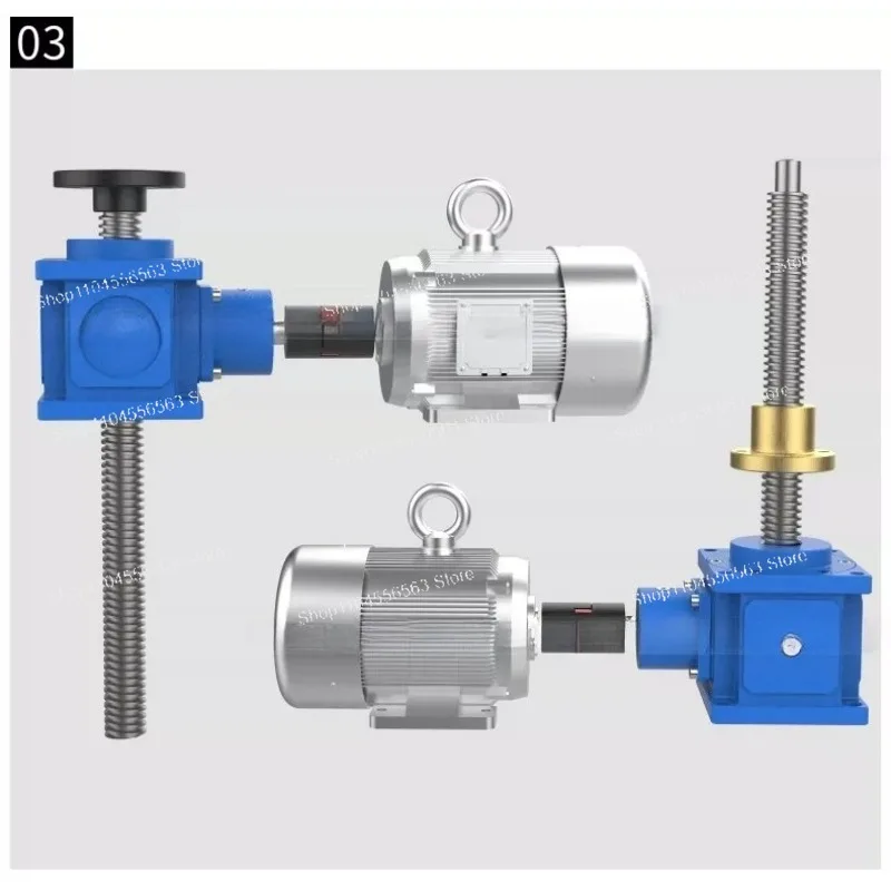 Electric spiral bevel gear screw, small bevel gear synchronous elevator