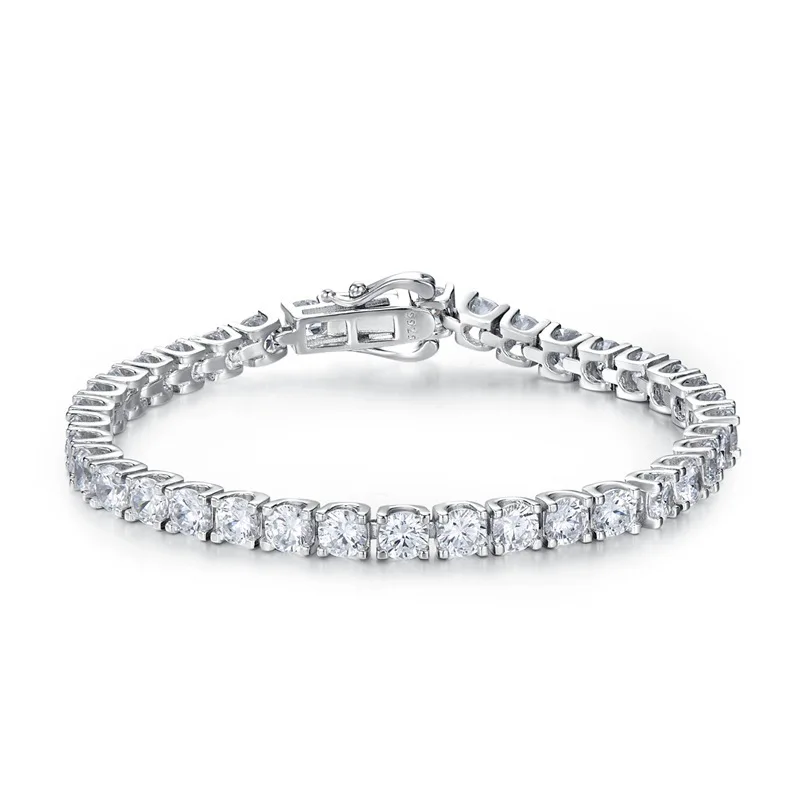 New S925 Silver 0.5ct High Carbon Diamond Extremely Simple, Light Luxury, Trendy People Full Diamond High Grade Feel Bracelet