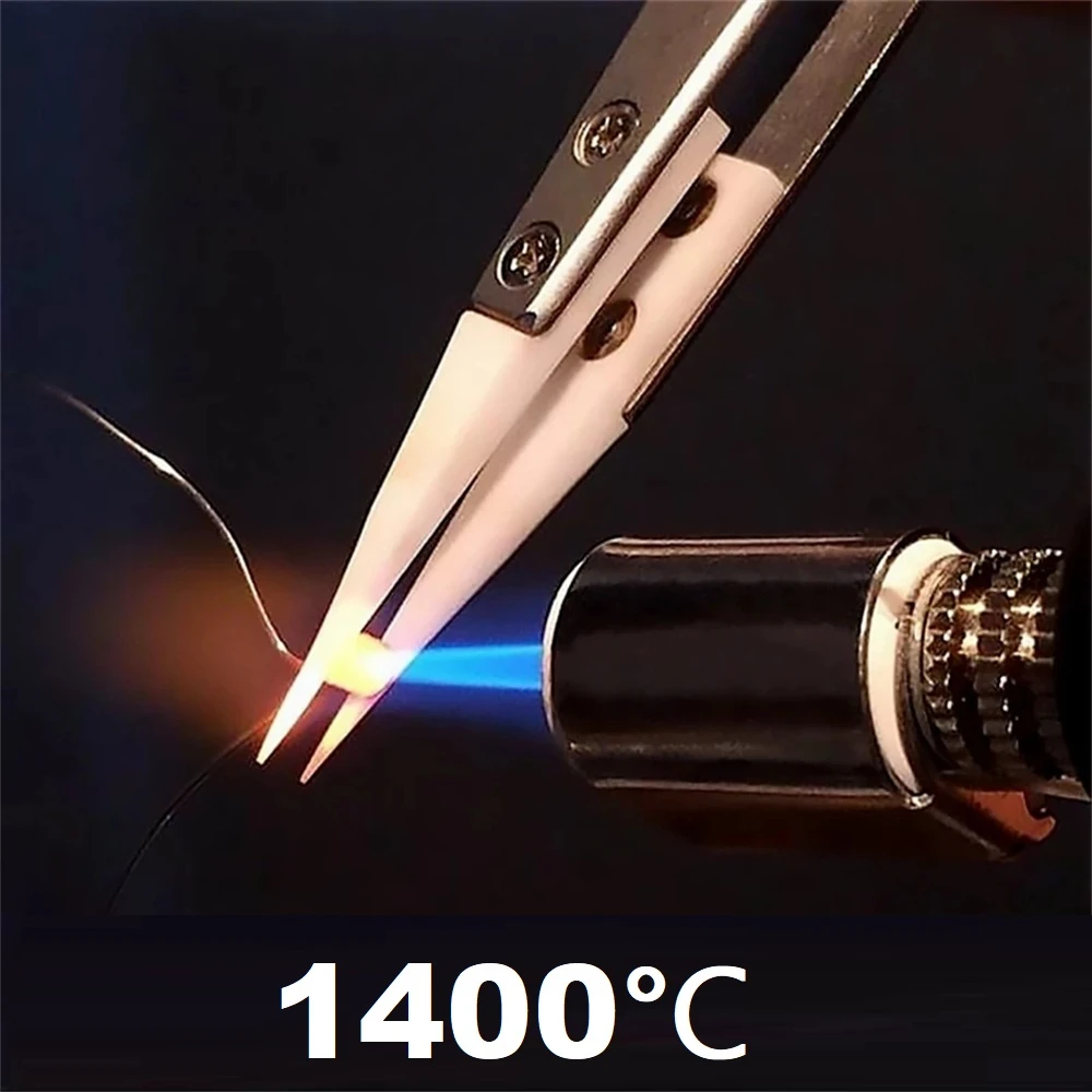 Anti-Static Ceramic Tweezers Electronic Cigarette Industrial Ceramic Tweezers with Insulated Pointed Straight Curved Tip