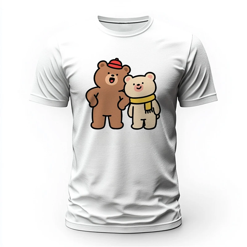 

Cute Cat Dog Pattern Couple T Shirts Summer Casual Short Sleeve 3D Funny Animal Printed T-shirts Loose Breathable Unisex Tees