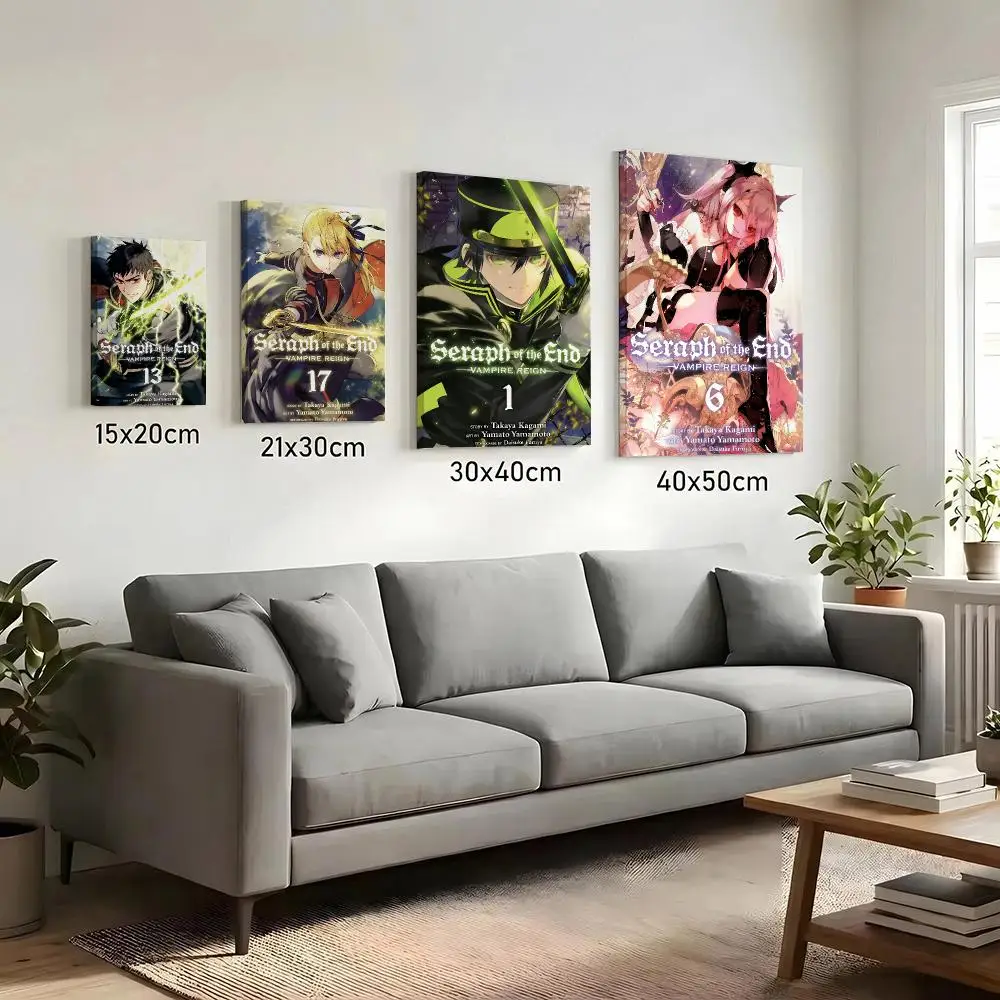 Anime S-Seraph of the End Painting Calligraphy HD Canvas Print Poster Wall Art | Optional Frame | Modern Hallway Decor