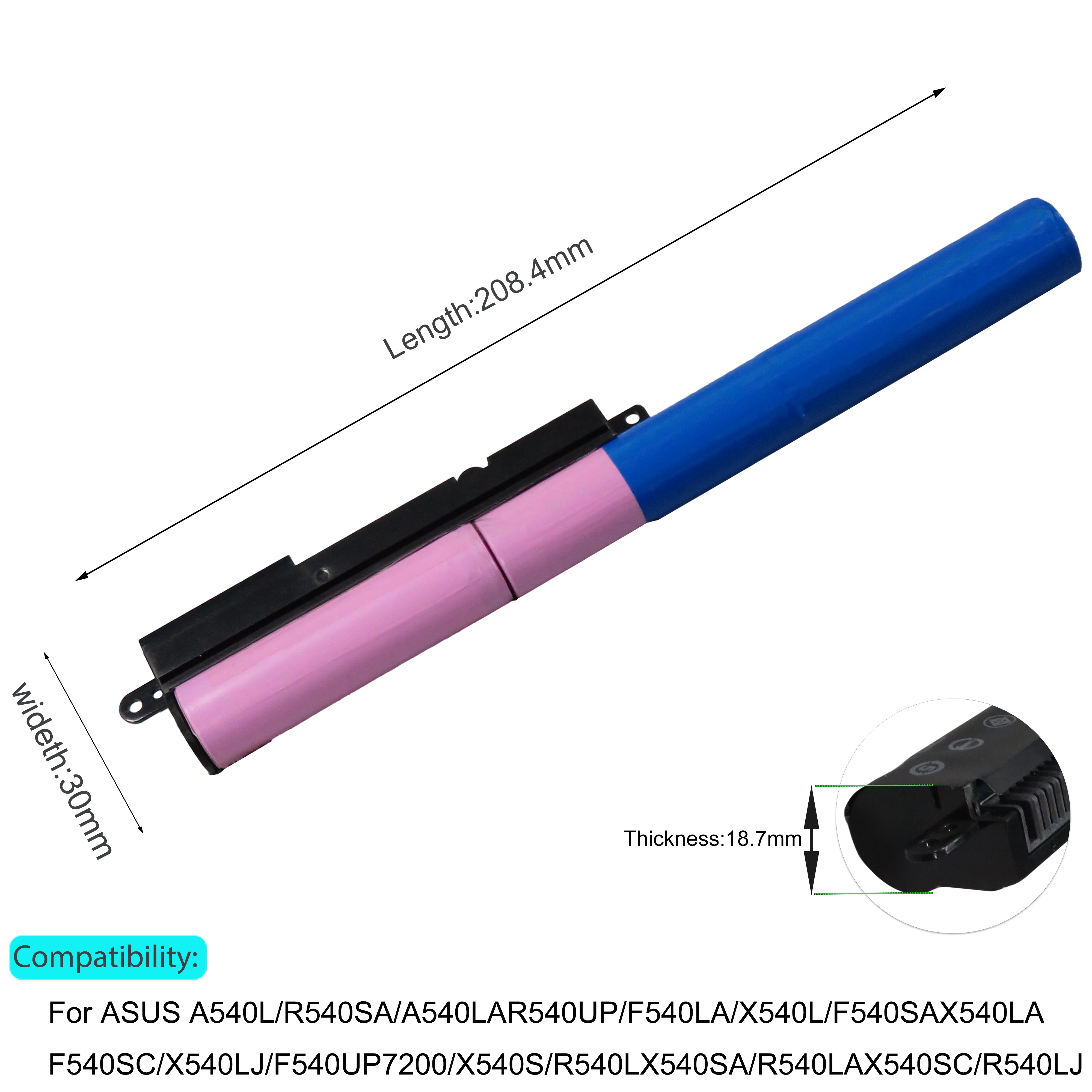 For ASUS Laptop Battery A31N1519 F540SC X540LJ X540S R540L X540SA R540LA X540SC R540LJ A540L A540LA F540LA X540L X540S R540L