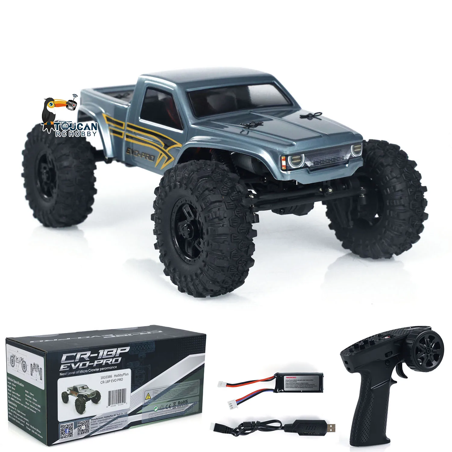 4x4 1/18 RC Rock Crawler Car Electric Painted Assembled 2-Speed Transmission Off-road Vehicles Hobby Plus CR18P Fighter TH24029