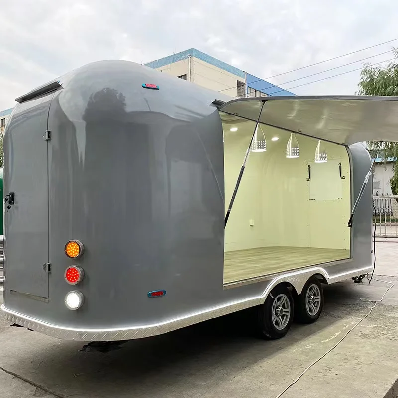 Customized Custom Store Mobile Kitchen Fast Food Truck Trailers Fully Equipped Coffee Ice Cream Food Cart With Wheels For Sale